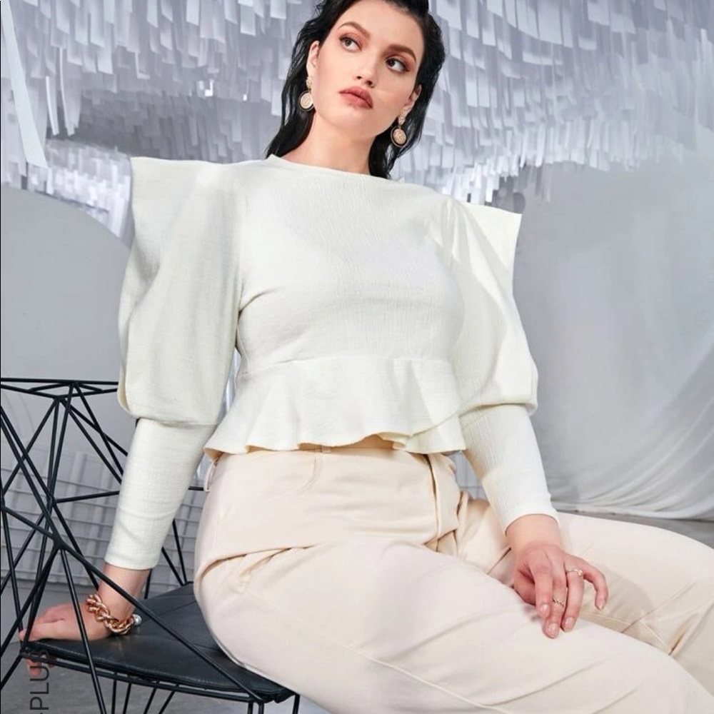 Cream crop blouse